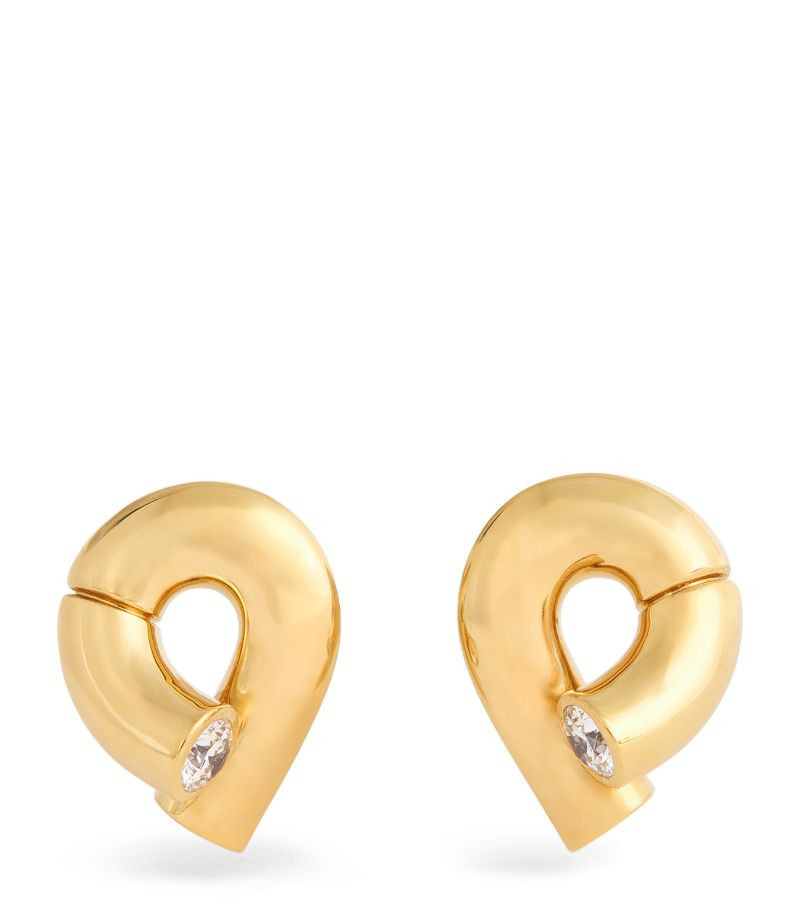 Tabayer Yellow Gold And Diamond Oera Stud Earrings | Harrods