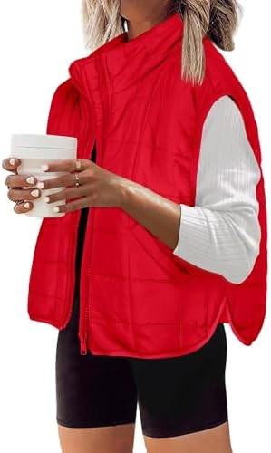Zeagoo Womens Puffer Vest Ladies Sleeveless Zip Up Outerwear Warm Puffer Lightweight Down all Win... | Amazon (US)