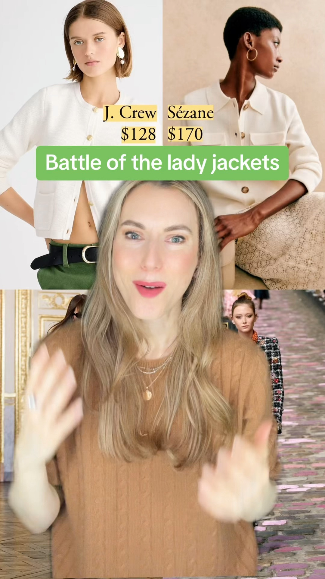 Which one do you prefer: J. Crew or Sézane? What do you think of lady jackets being called a trend? Is it a staple for you?

Fashion recycles its icons in order to communicate quickly in shorthand. We are now in a social media era of rapid drops, even for luxury. It used to be that labels would present at two fashion weeks per year, plus pre-collections at the showroom.

Now pre-collections are a must, and houses launch capsules, drops, and collabs very frequently.

Mid-tier brands are always dropping and always refreshing their new-in sections. 

In this rapid pace, it’s no wonder trends recycle recognizable pieces, like the Chanel jacket. Now called the Lady Jacket, perhaps to avoid litigation, this jacket takes on a boxier silhouette and a more casual vibe than the tweed jackets sold by Chanel.

#LTKVideo #LTKworkwear #LTKstyletip