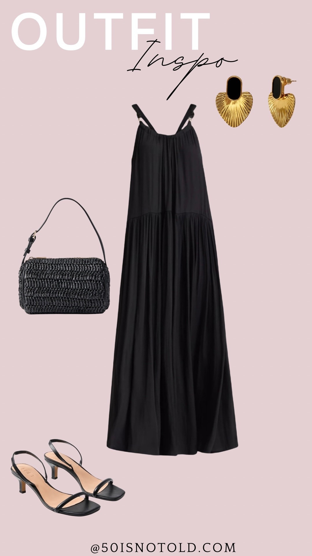 Black maxi dress | kitten heels | Summer wedding | vacation wear | dinner outfit | date night

#LTKWedding #LTKOver40 #LTKootd