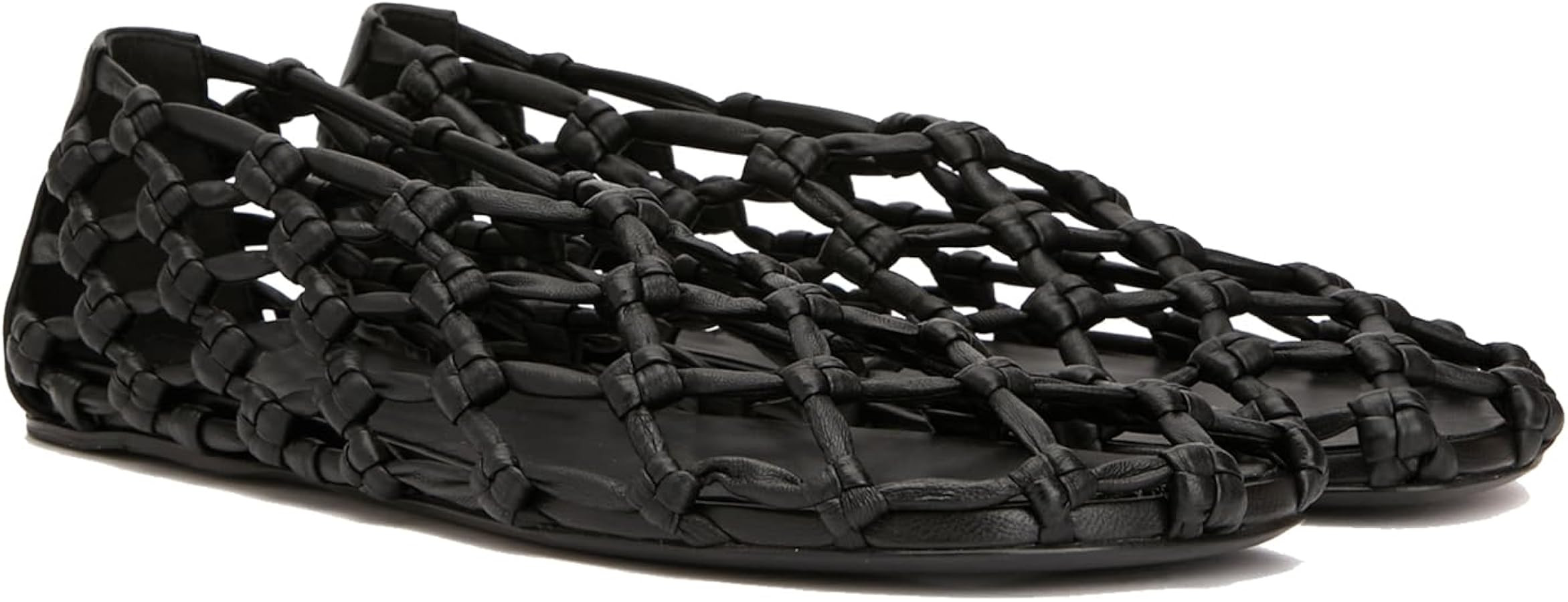 Women's Cutout Knotted Leather Ballet Flats - Square Toe Slip-On Loafers, Breathable Office Balle... | Amazon (US)