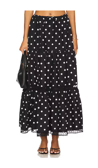 x REVOLVE Midi Pull On Skirt in Black Multi | Revolve Clothing (Global)