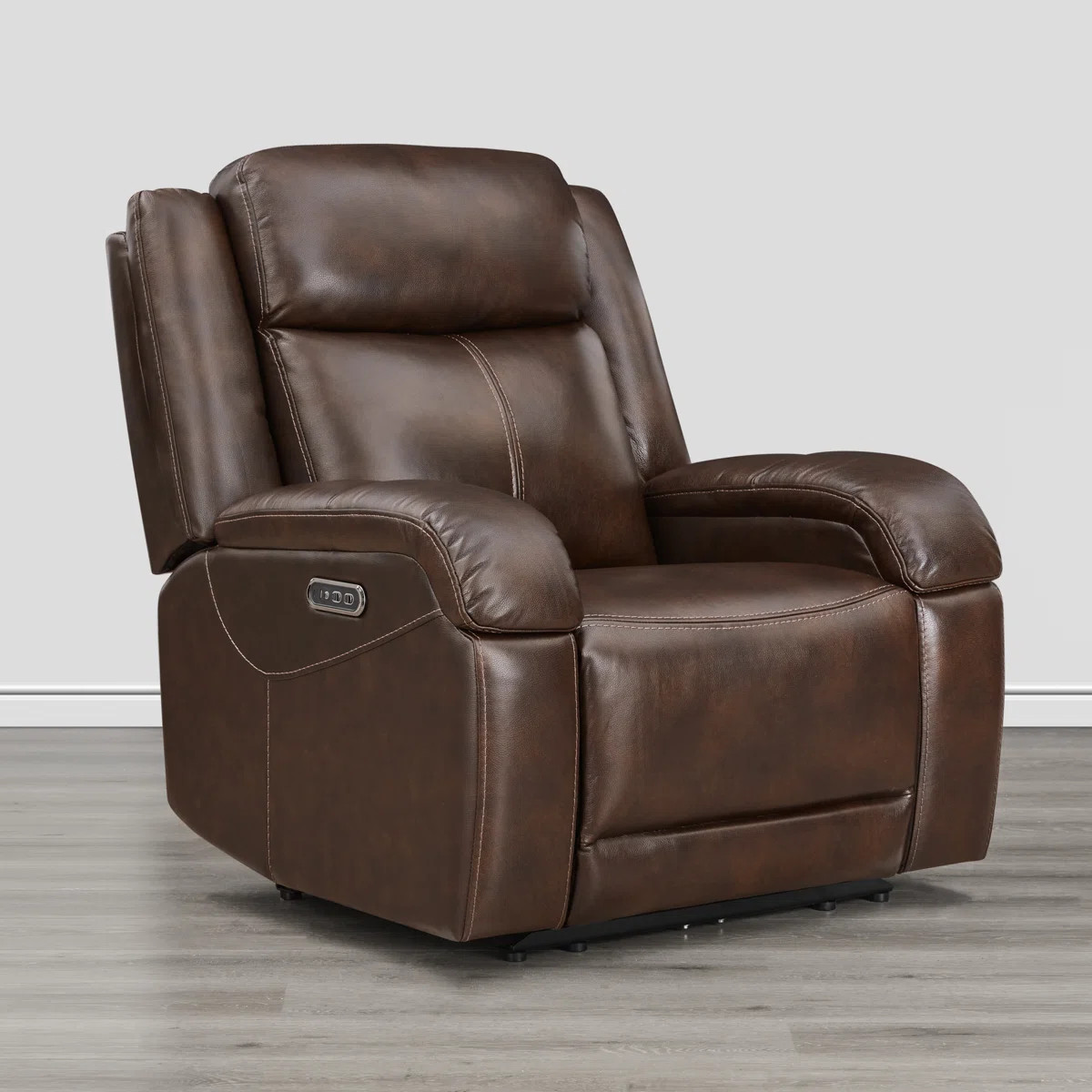 Genuine Leather Zero Wall Power Recliner with Adjustable Headrest | Wayfair North America