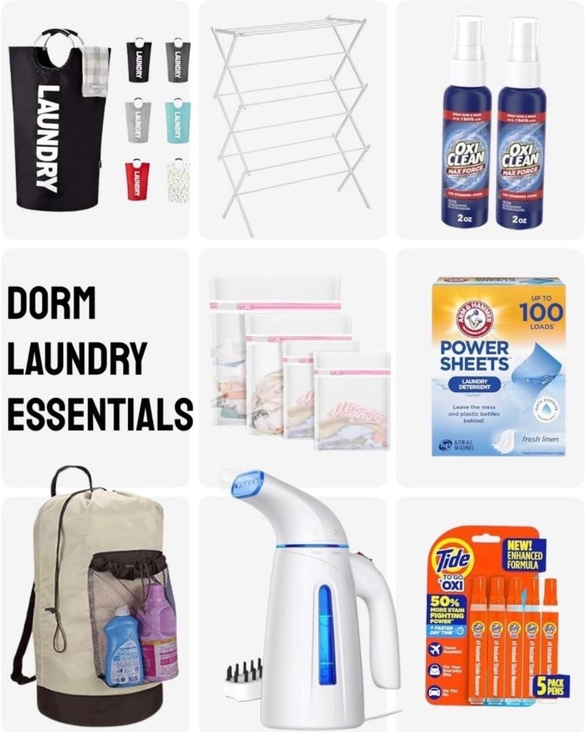 Laundry day is easier when they have the right setup. These dorm laundry essentials help simplify one of the biggest college chores with space-saving hampers, drying racks, stain removers, detergent sheets, garment bags, steamers, and more. Dorm laundry essentials, college laundry room, dorm organization, laundry must-haves, college packing list, dorm room essentials.

#LTKU #LTKHome