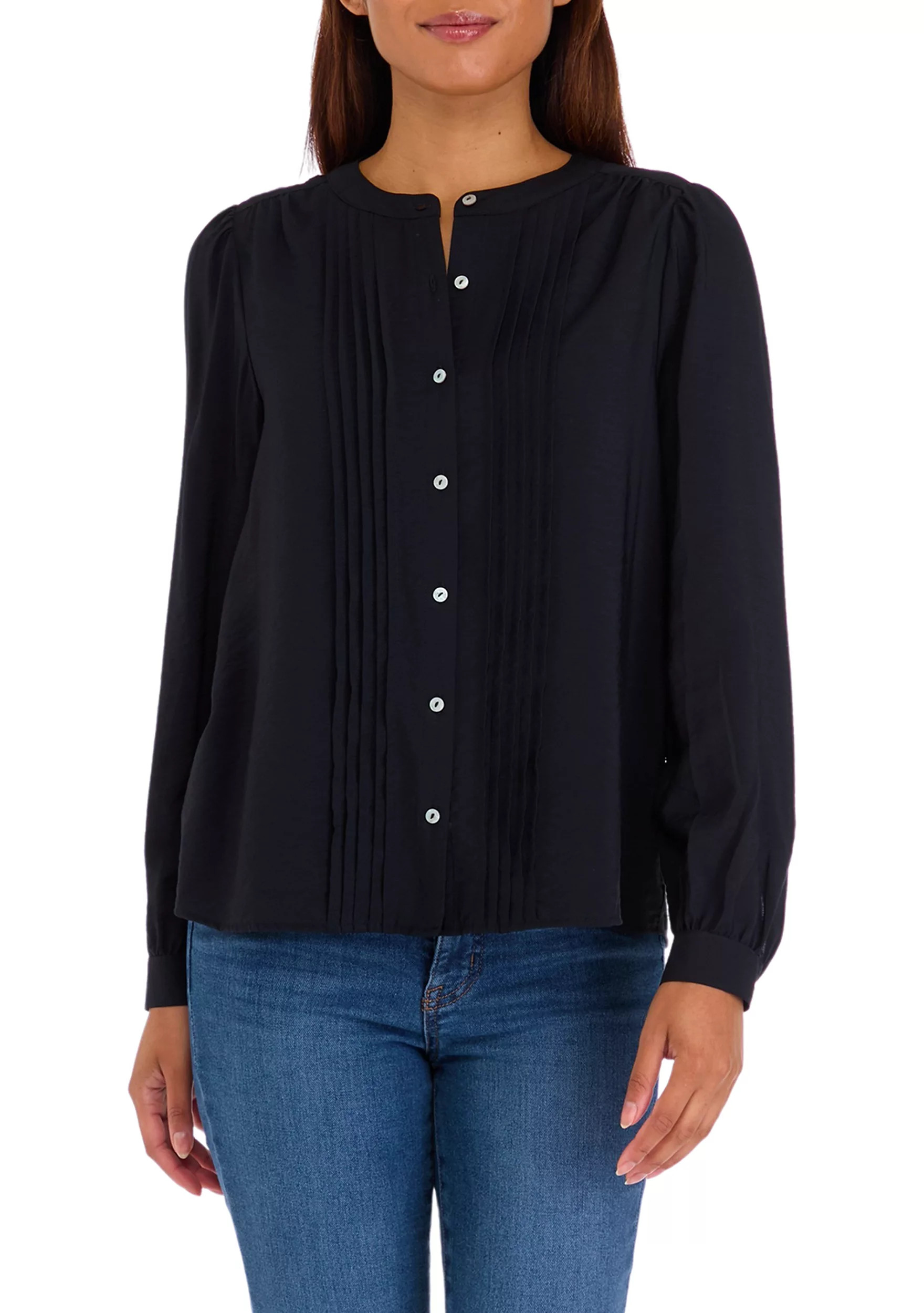 Women's Pintuck Pleated Blouse | Belk