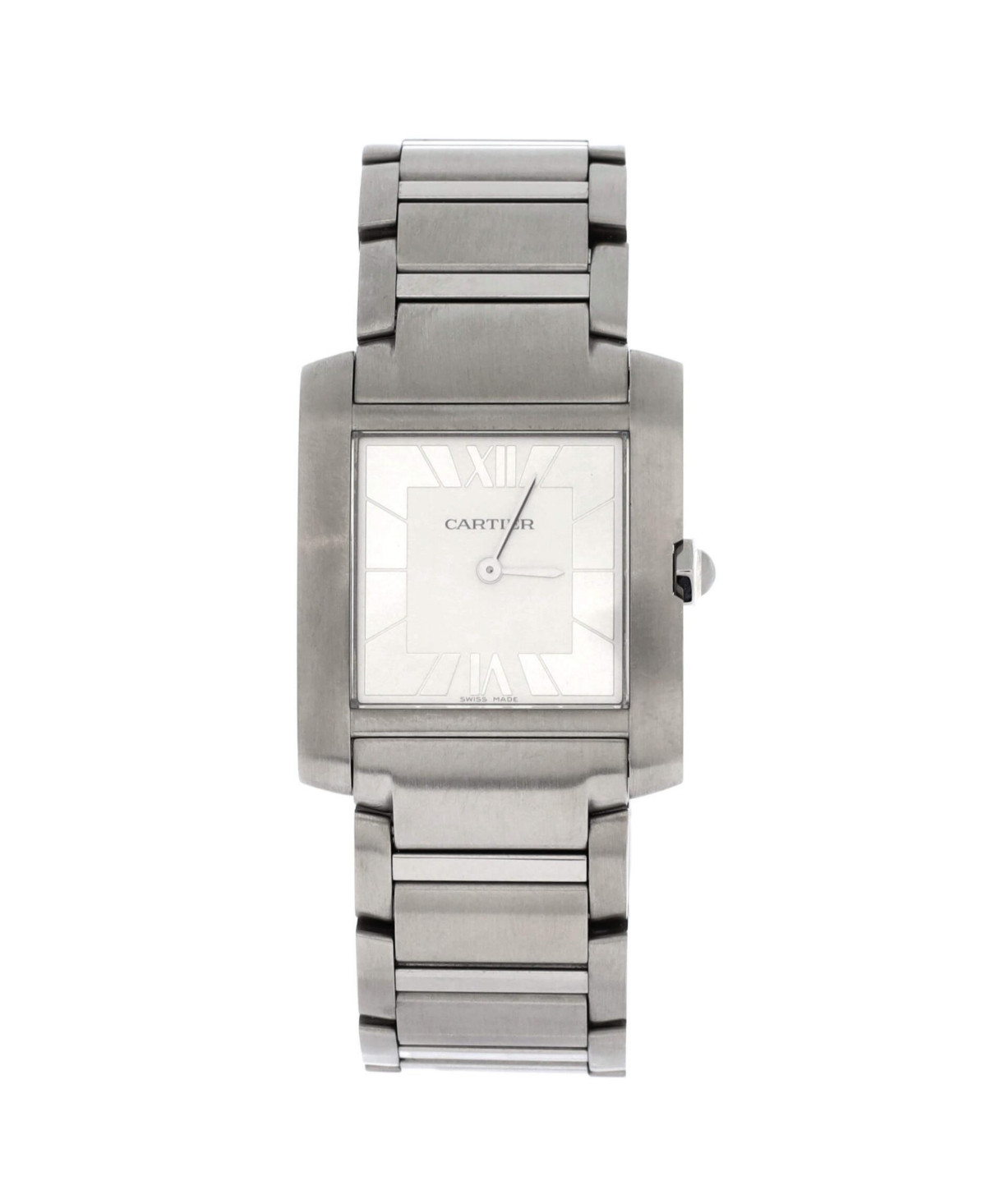 Pre-Owned Cartier Tank Francaise Japan Limited Quartz Watch in Stainless Steel 27mm - Dial color: silver | Macy's