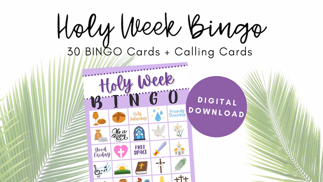 Holy Week Bingo Christian Easter Bingo Bingo Cards - Etsy | Etsy (US)