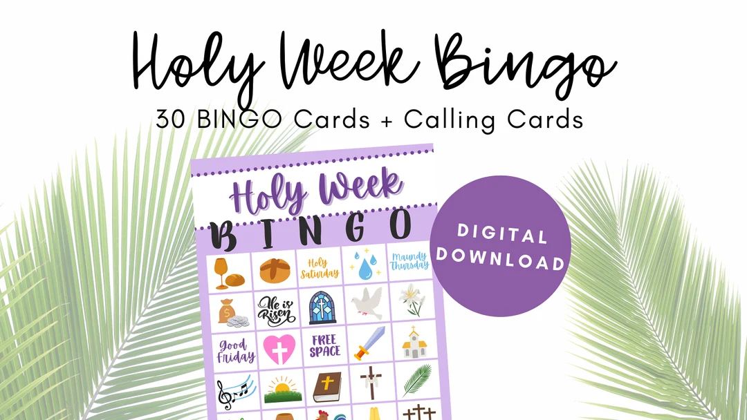 Holy Week Bingo Christian Easter Bingo Bingo Cards - Etsy | Etsy (US)