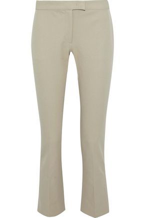 Joseph Woman Finley Cropped Stretch-twill Slim-leg Pants Mushroom Size 42 | The Outnet US