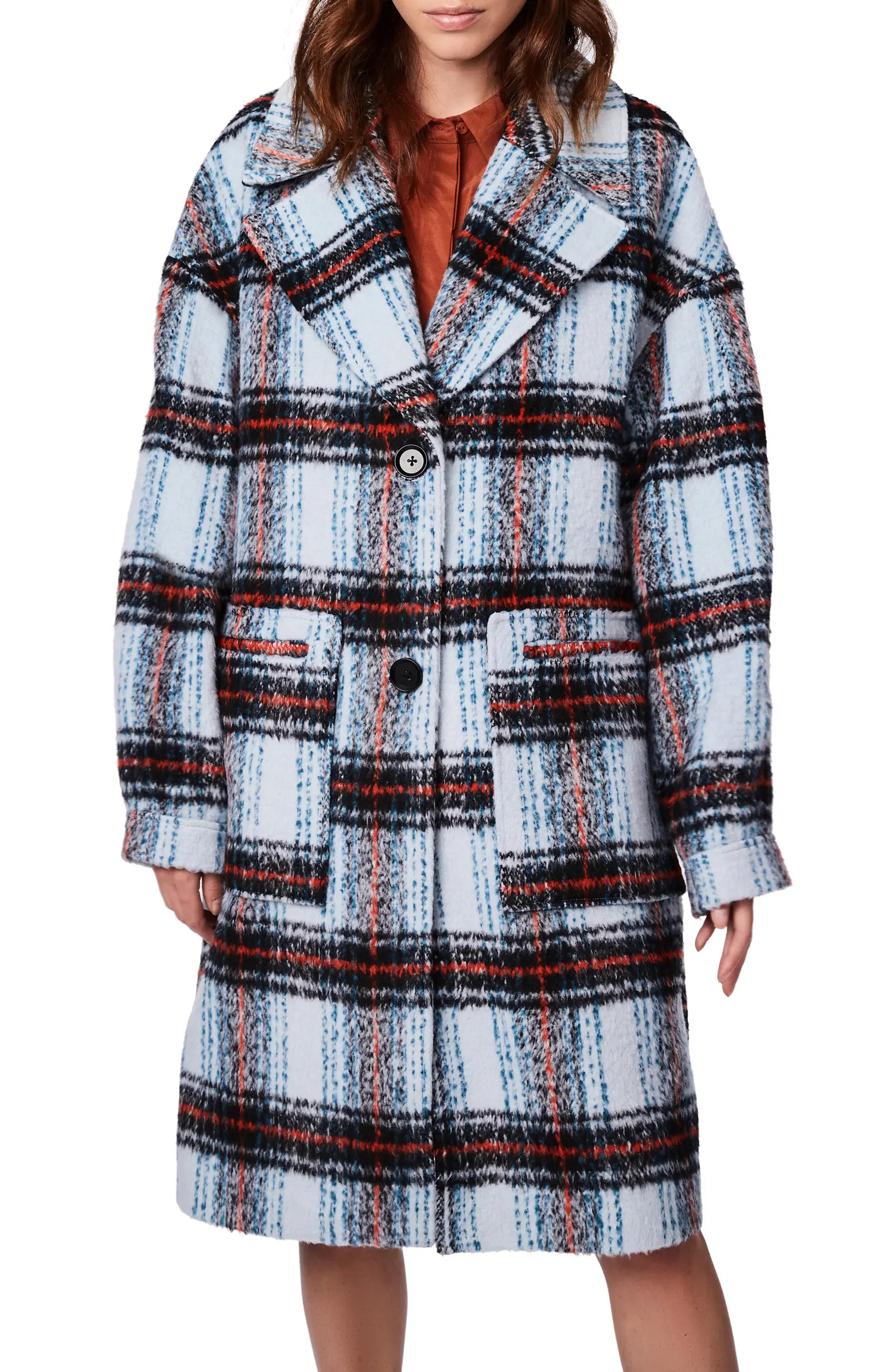 BERNIE All the Best Things Plaid Long Coat | Nordstrom | Nordstrom