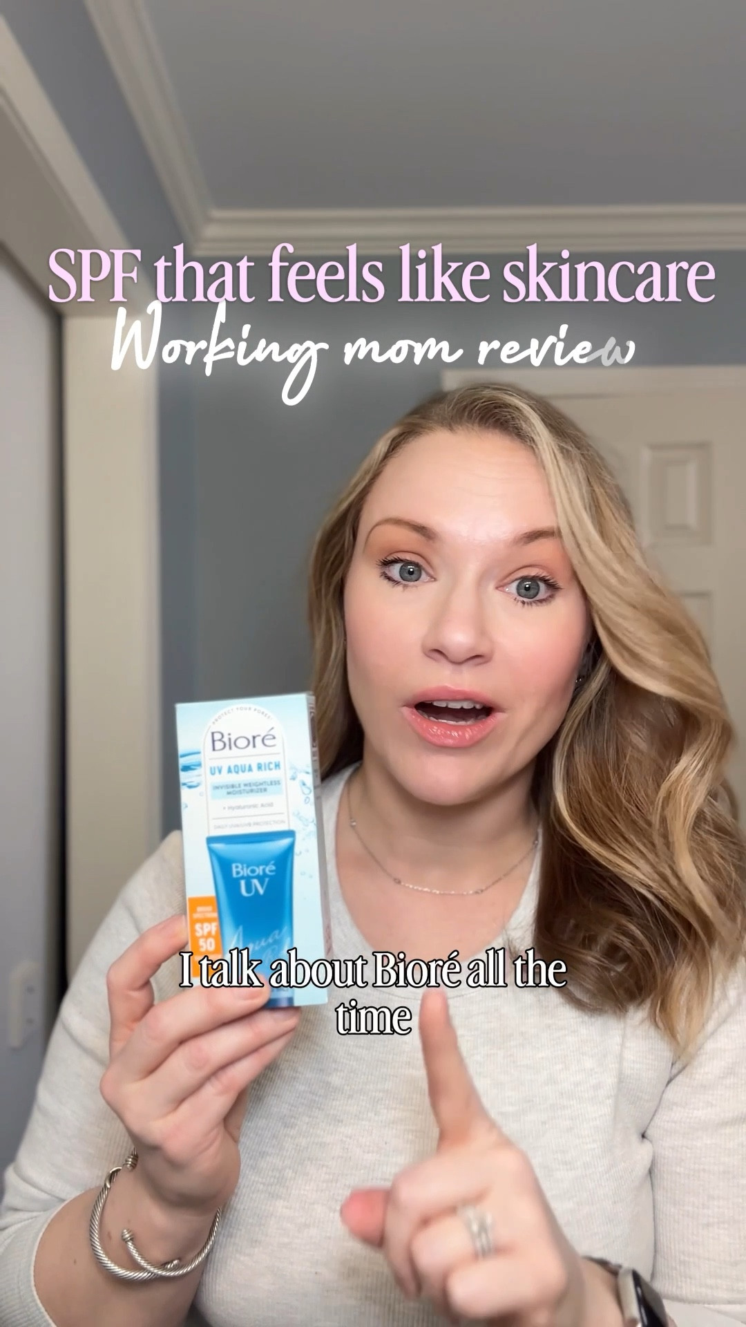 

#biorepartner This was filmed 30 days ago and I can confidently say this SPF 50 facial moisturizer is staying in my spring & summer routine.

This Allure Best of Beauty 2024 winner from @bioreus is a lightweight daily sunscreen + makeup primer with hyaluronic acid for hydration. No white cast. No grease. Just smooth, fresh skin.

It smells like citrus fruit and I’ll be wearing it all summer - upcoming trip to Charleston, errands, under makeup, everything.

SPF 50 broad spectrum UVA/UVB protection, oil-free, dermatologist-tested, vegan-friendly.

Follow @bioreus for more skincare essentials.

#biore 

#LTKselfcare #LTKmomlife #LTKBeauty