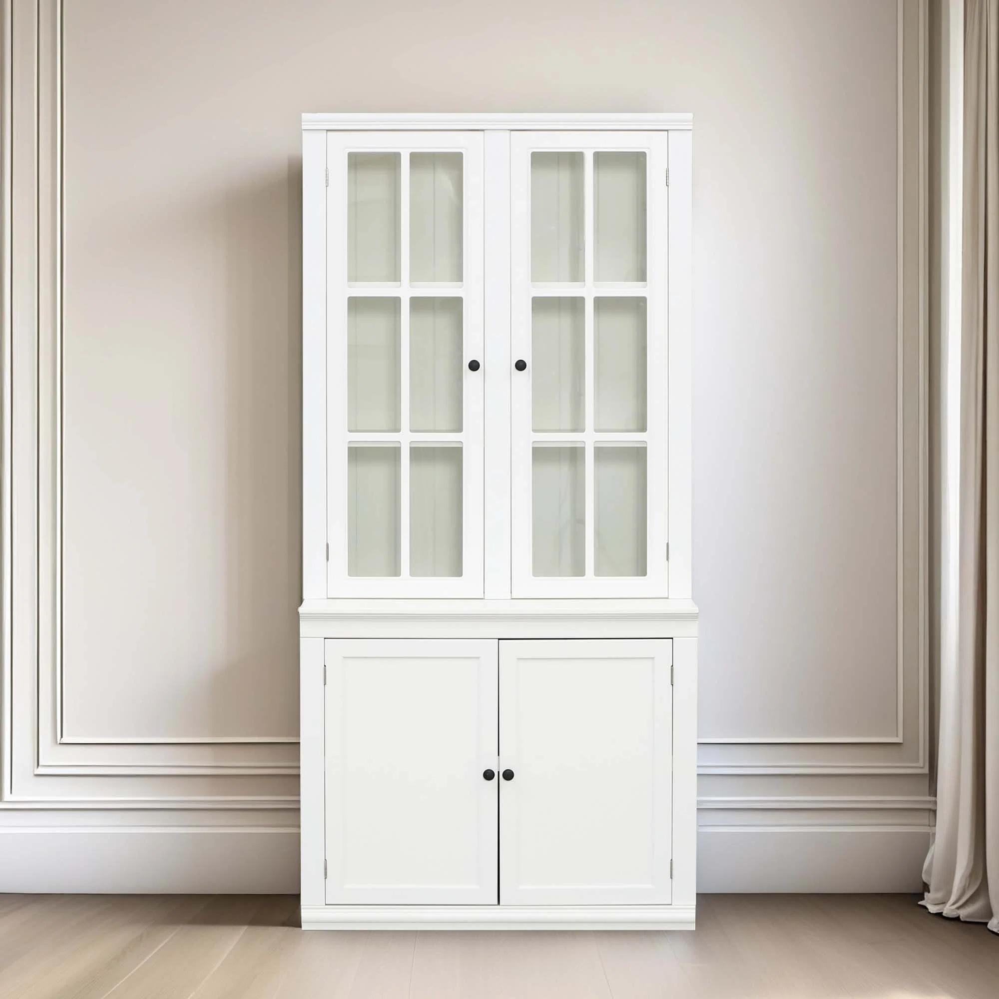 Lark Manor™ 75.25'' Tall Display Cabinet With Double Glass Doors, Traditional Style China Cabin... | Wayfair North America