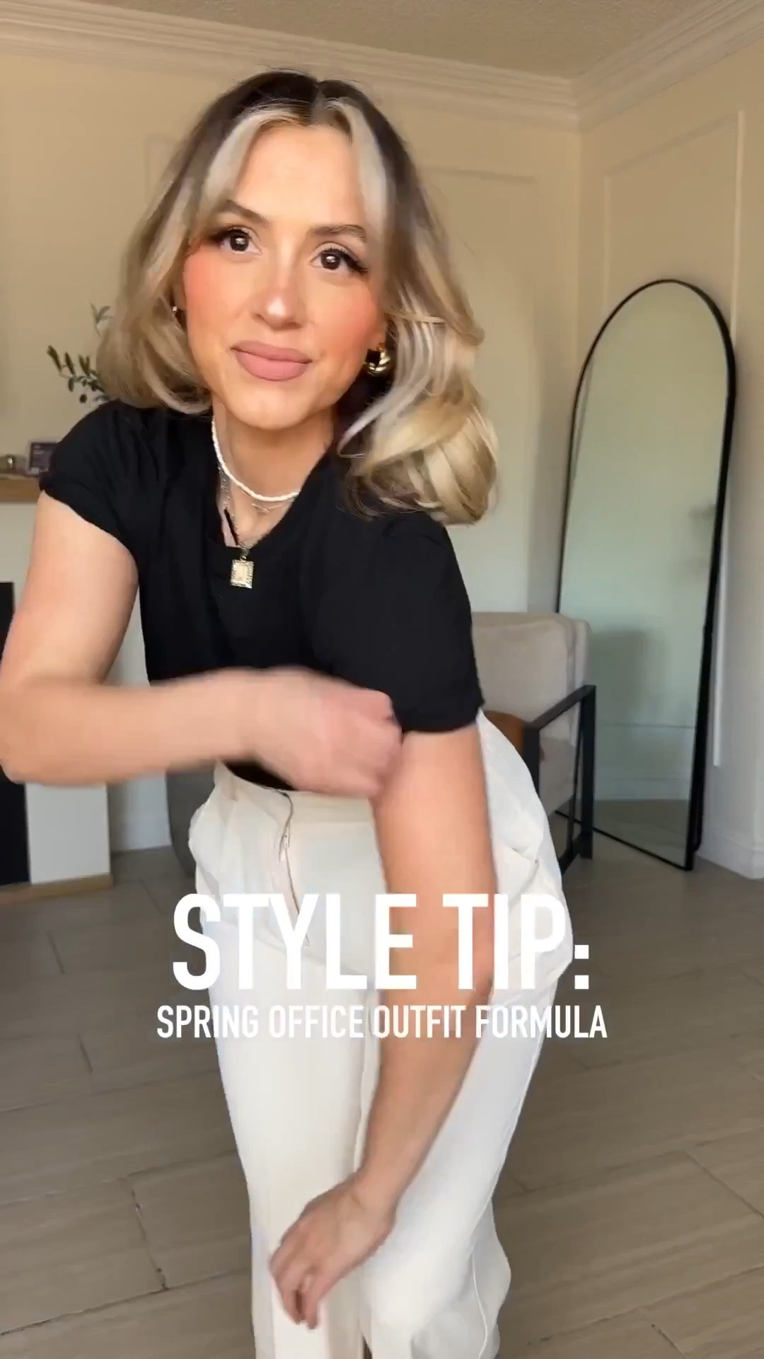 Office outfit formula for my corporate girlies 😍

✔️ the trousers are from the same brand, same size just different color. The first ones are in BEIGE the second ones are in LIGHT GREY. | I'm wearing them in SMALL LONG THIN (I'm 5'2) and I can wear them comfortably with a 3 inch heel or sneakers. 

✔️ I promise you that these crewneck T-shirts are not like the rest. These are good quality very nice T-shirts that look very professional. They're not vintagey they're not very thin. They are a nice crisp quality.

#LTKgrwm #LTKootd #LTKU
