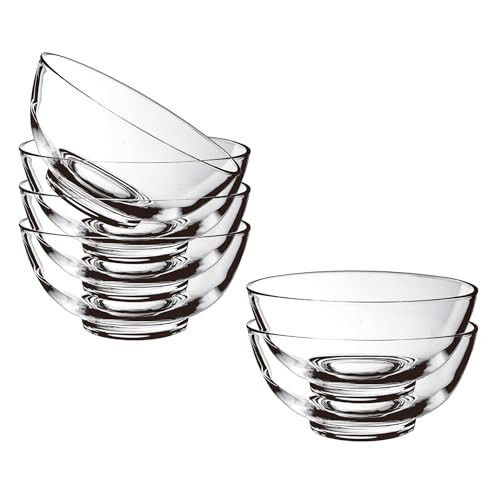binsakao Small Glass Bowls Set of 6 - Glass Cereal Bowls 8.6 oz - Clear 4.5 inch Soup Bowls for Kitchen Prep, Dessert, Ice Cream Toppings, Dips, Eating and Candy, Dishwasher Safe | Amazon (US)