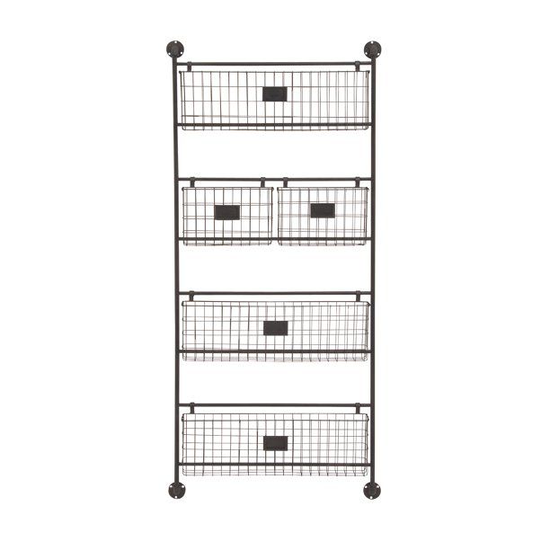 DecMode Industrial Metal Magazine Rack, 24"W, 61"H Black, 1 - Piece - Walmart.com | Walmart (US)