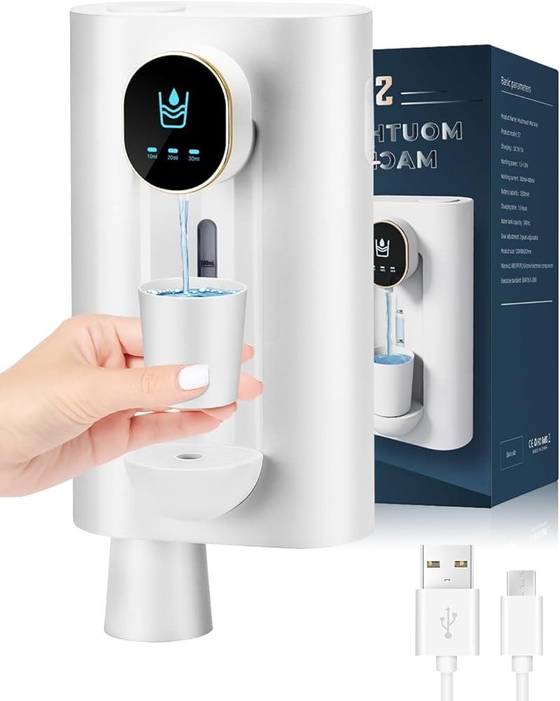 Automatic Mouthwash Dispenser for Bathroom, Touchless 3 Levels Adjustable USB Rechargeable Mouth ... | Amazon (US)