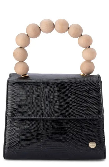 Olga Berg Caylee Wooden Bead Handbag in Black at Nordstrom Rack | Nordstrom Rack