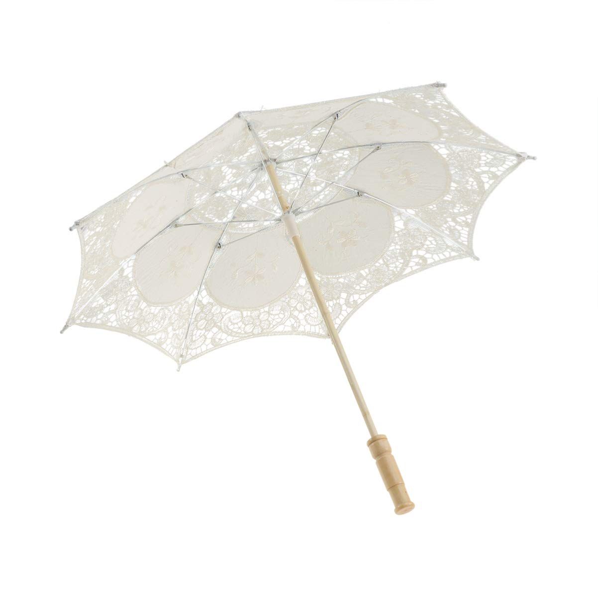 Toyvian Wedding Lace Umbrella Handmade Cotton Craft Umbrella Wedding Photography Prop Wedding Dec... | Amazon (US)