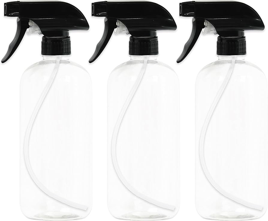 EPAuto Heavy Duty Chemical Resistant Spray Bottles with Sprayer (16 oz), Clear, 3-Pack | Amazon (US)