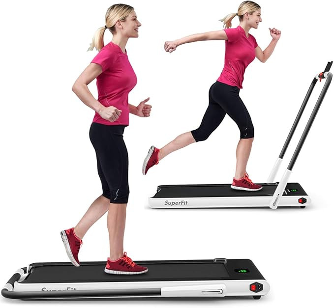 GYMAX Under Desk Treadmill, Foldable Walking Pad Treadmill, 2 in 1 Running Machine for Office Sta... | Amazon (US)