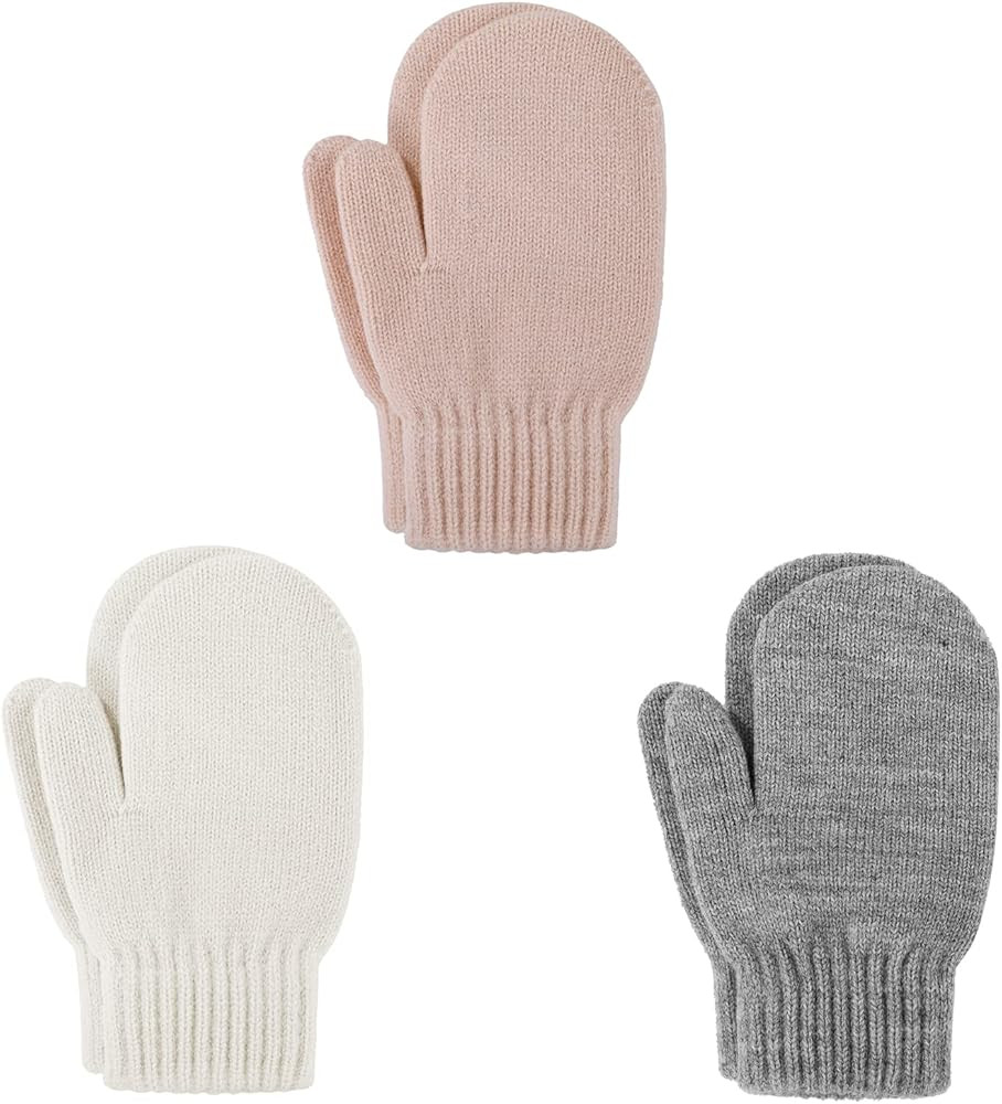 Durio Knit Toddler Mittens Thick Mittens for Toddler Boy Girls Soft Warm Crochet Winter Baby Infa... | Amazon (US)