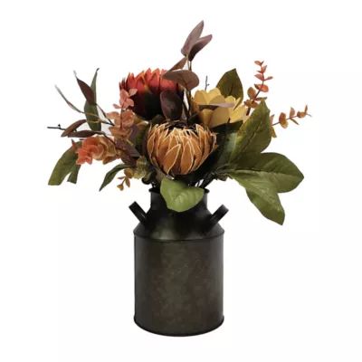 Bee & Willow™ Home Floral Arrangement in Galvanized Container | Bed Bath & Beyond