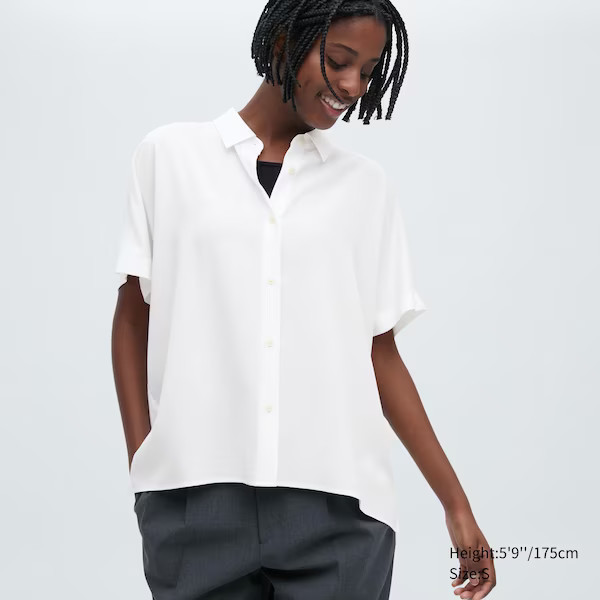 Rayon Short-Sleeve Blouse | UNIQLO (US)