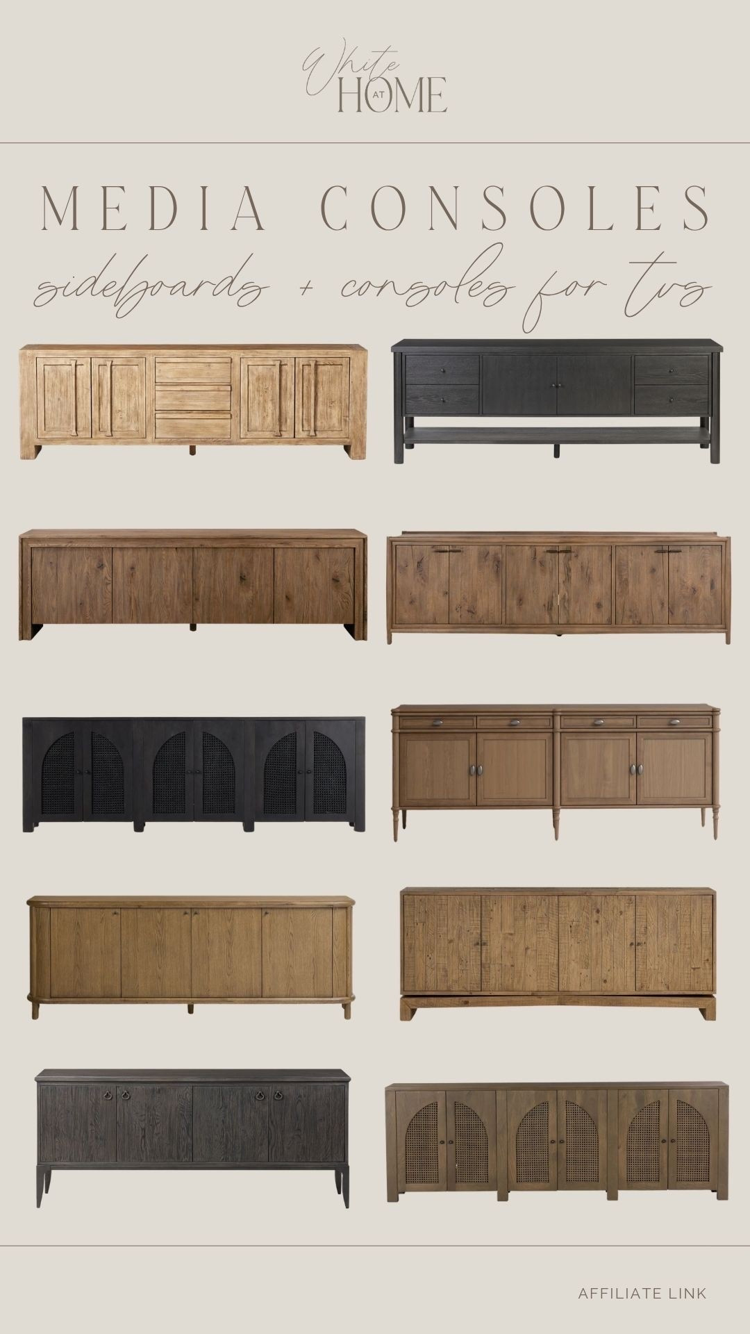 Media console favorites! Traditional media consoles are perfect for displaying under your TV, and so are sideboards. A functional storage spot that also adds warmth, and style to your living space.

#LTKHome