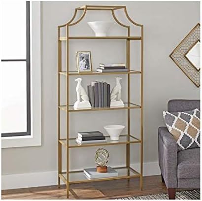 Better Homes and Gardens Nola 5-Open Shelves Bookcase, (Gold, Bookcase) | Amazon (US)