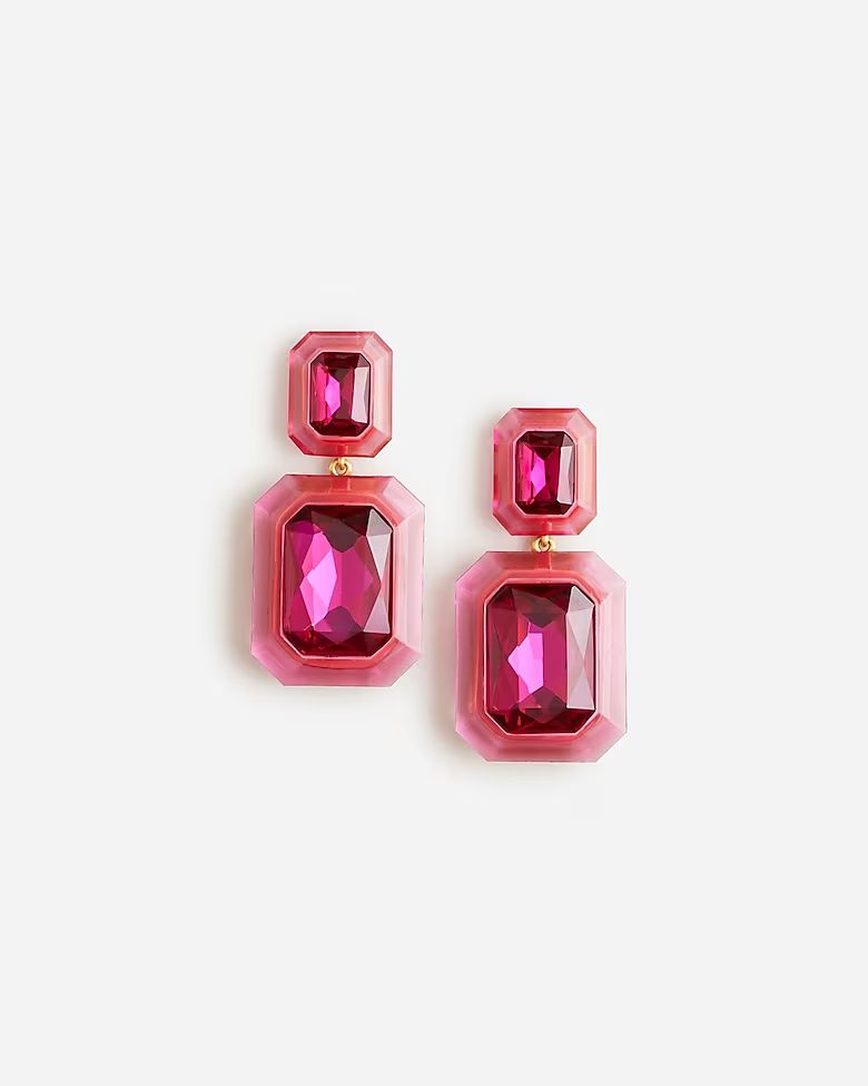 Oversized faceted-crystal drop earrings | J.Crew US