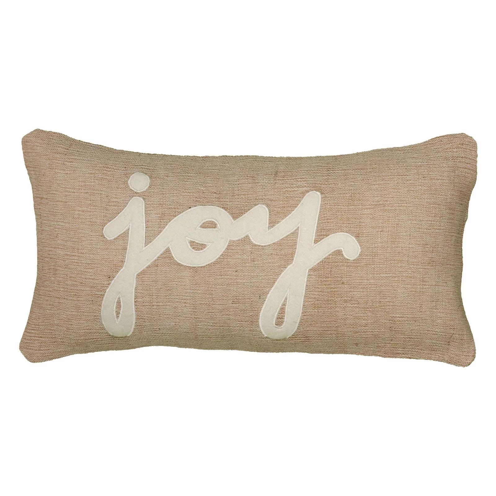 Rizzy Home "Joy" Jute / Cotton Decorative Throw Pillow, 11" x 21" | Walmart (US)