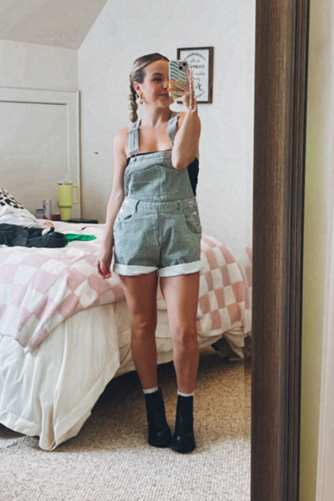 Checkered flag overalls for my nephews 2nd birthday party! It was CARS themed 