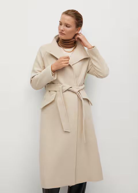 Belted wool coat | MANGO (US)