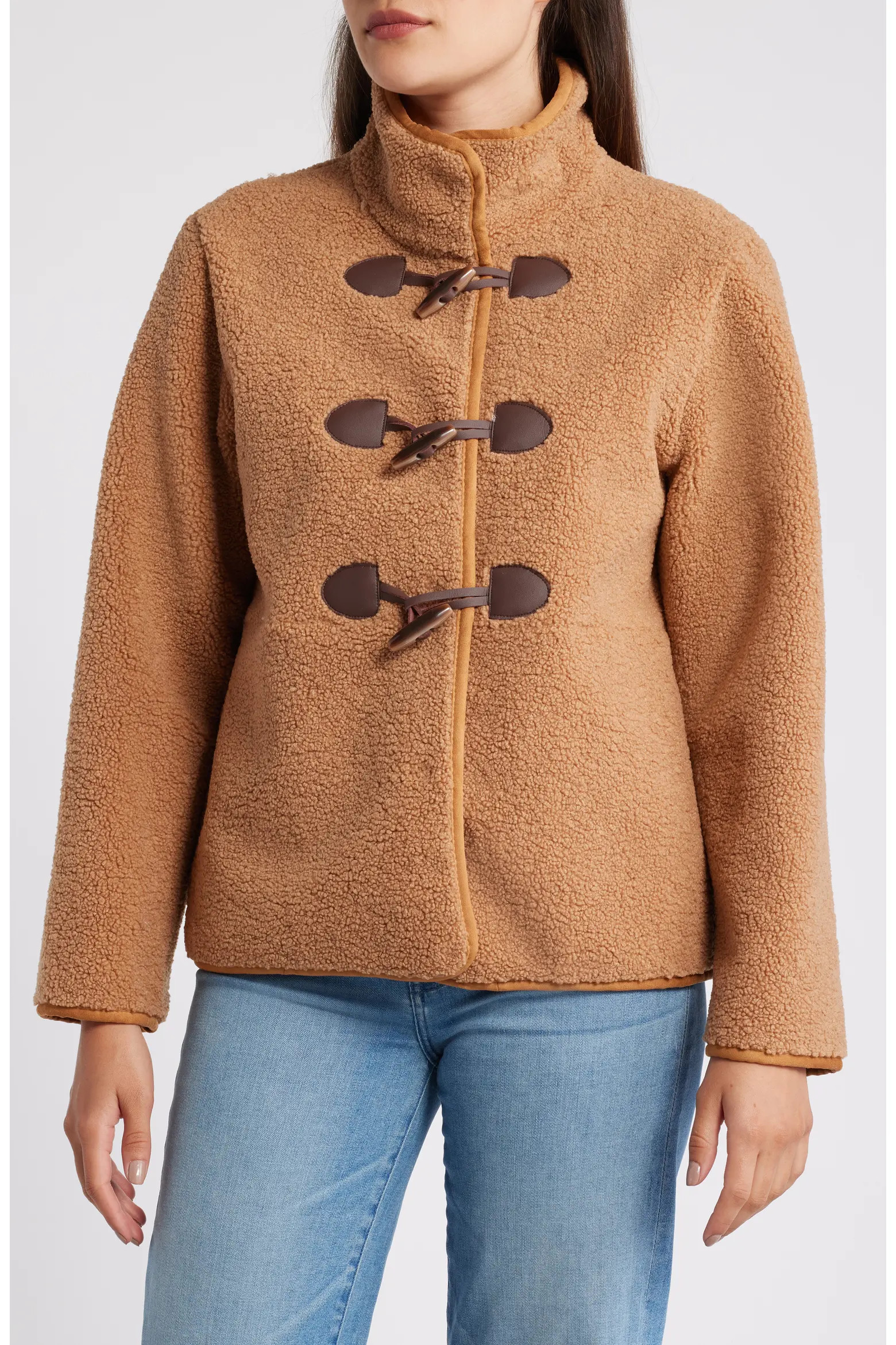 Sam Edelman Toggle Front Faux Shearling Jacket (Women) | Nordstrom | Nordstrom