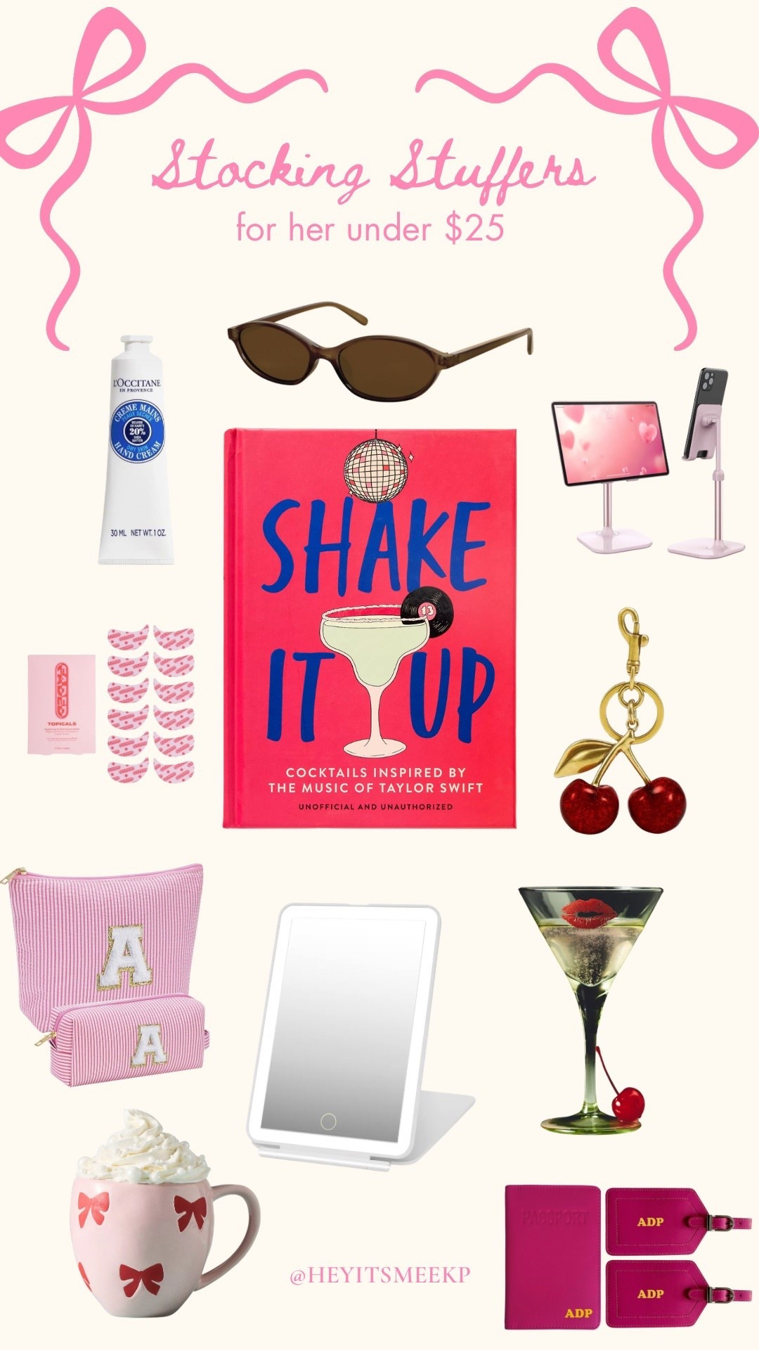 Last minute stocking stuffers under $30 for her! These are all so cute + different 👏🏻 I love the custom makeup bags and Taylor swift cocktail book 

#LTKFindsUnder50 #LTKHoliday #LTKGiftGuide