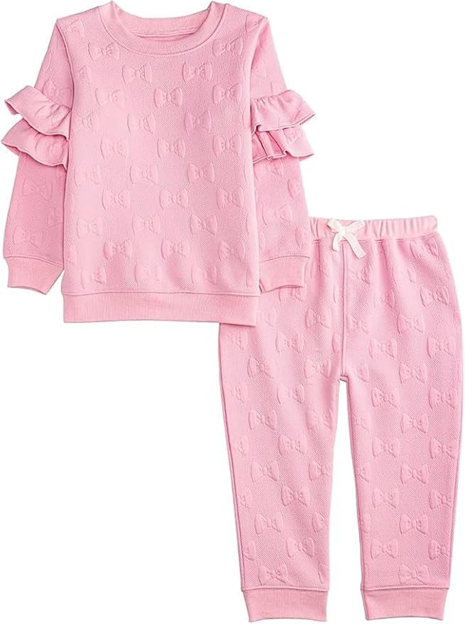 Mud Pie Baby Girls Mud Pie Kids Quilted Bow Jogger Set | Amazon (US)