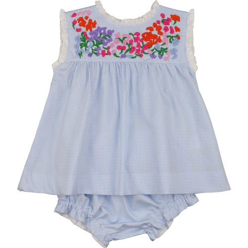 Blue Gingham Fiesta Diaper  Set | Cecil and Lou