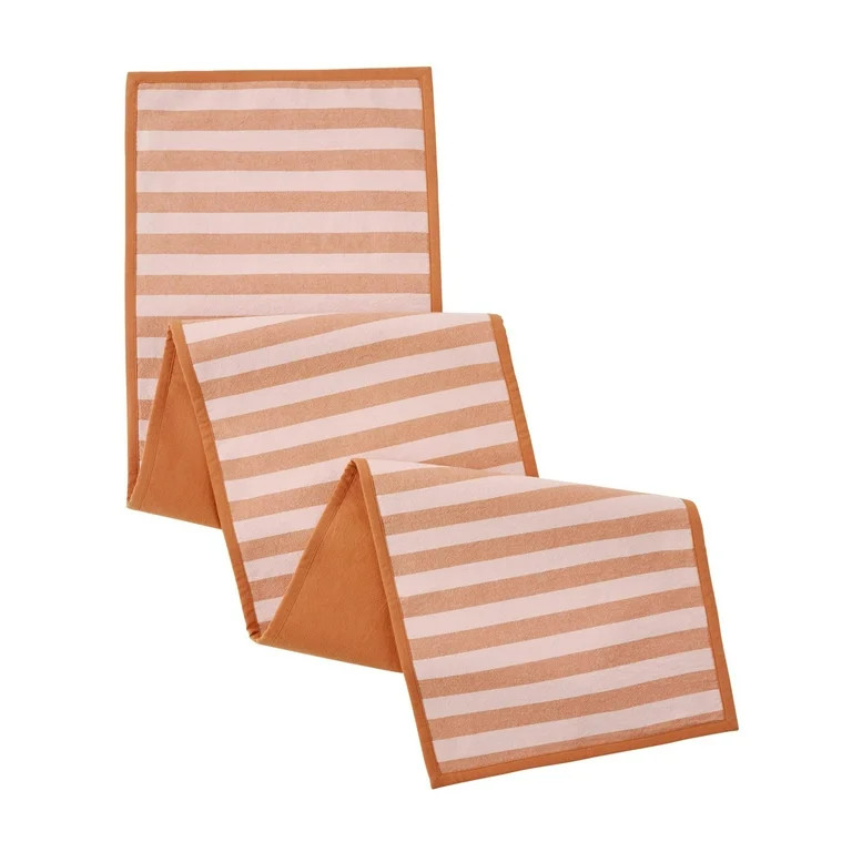 Beautiful Home By Drew Barrymore Yarn Dyed Stripe Table Runner, Coral Rose, 72"W x 14"L | Walmart (US)