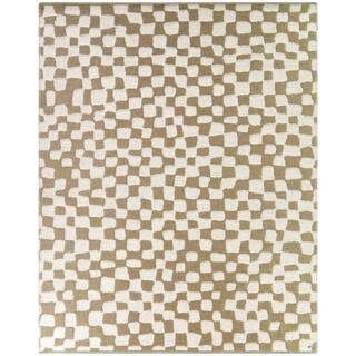 Hines Tan 5 ft. x 7 ft. Checkered Area Rug | The Home Depot