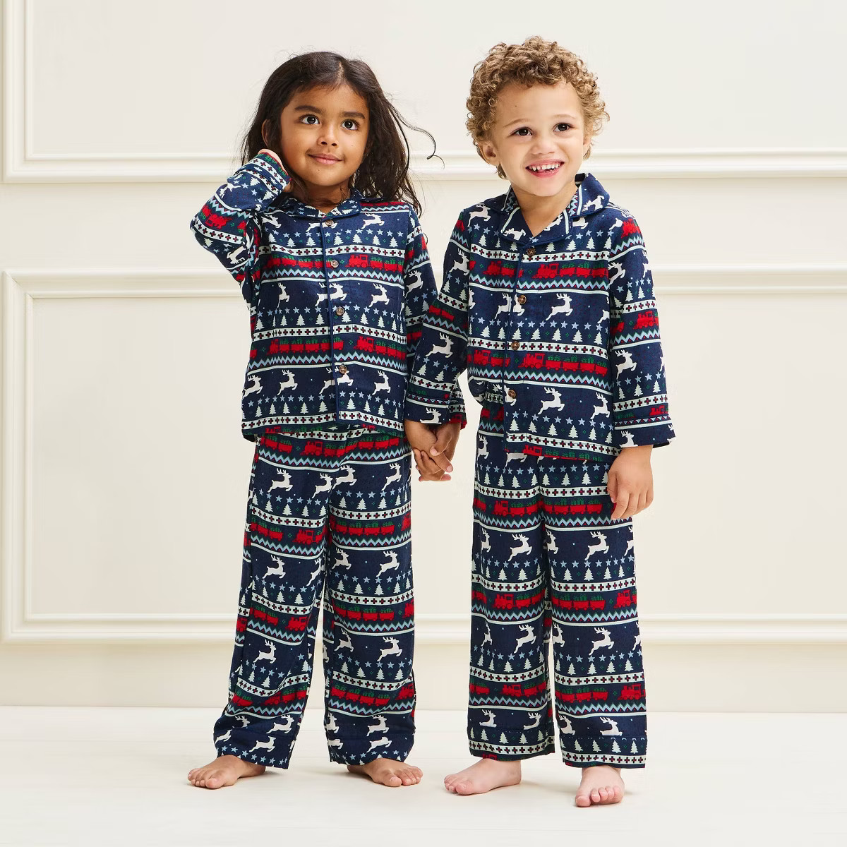 Toddler Holiday Reindeer Fair Isle Flannel Matching Family Pajama Set 2pc - Wondershop\u2122\u200... | Target
