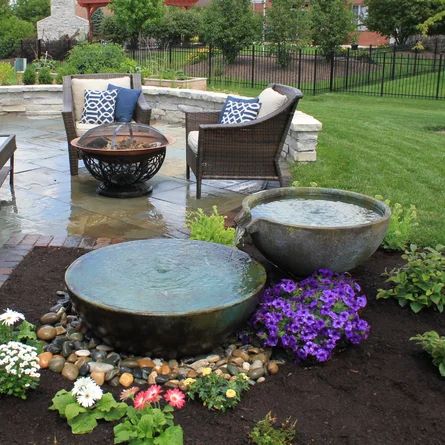 Glass Fiber Reinforced Concrete Bowl and Basin Fountain | Wayfair North America