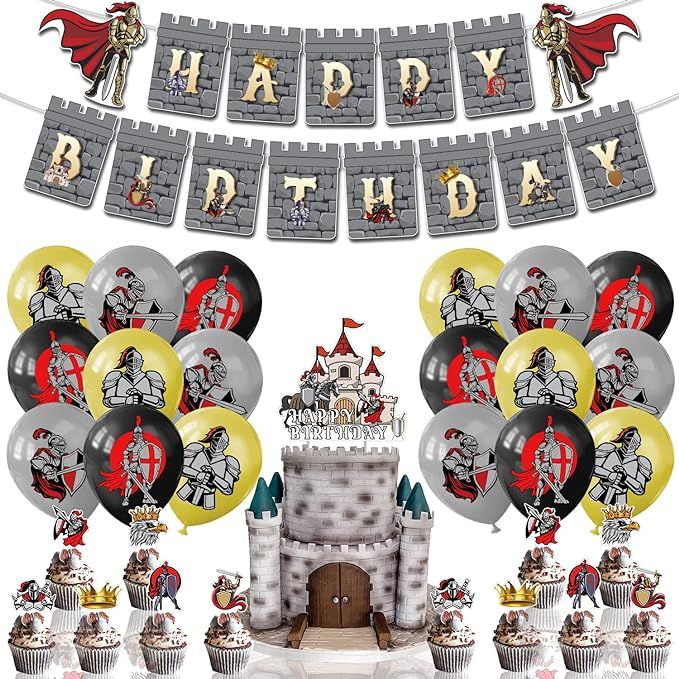 Tedieval Party Decorations Medieval Birthday Party Supplies Knights Birthday Decorations Include ... | Amazon (US)