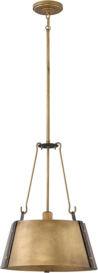 Hinkley Cartwright Medium Drum Pendant - 1-Light, Adjustable Height, Industrial - Rustic Brass wi... | Amazon (US)