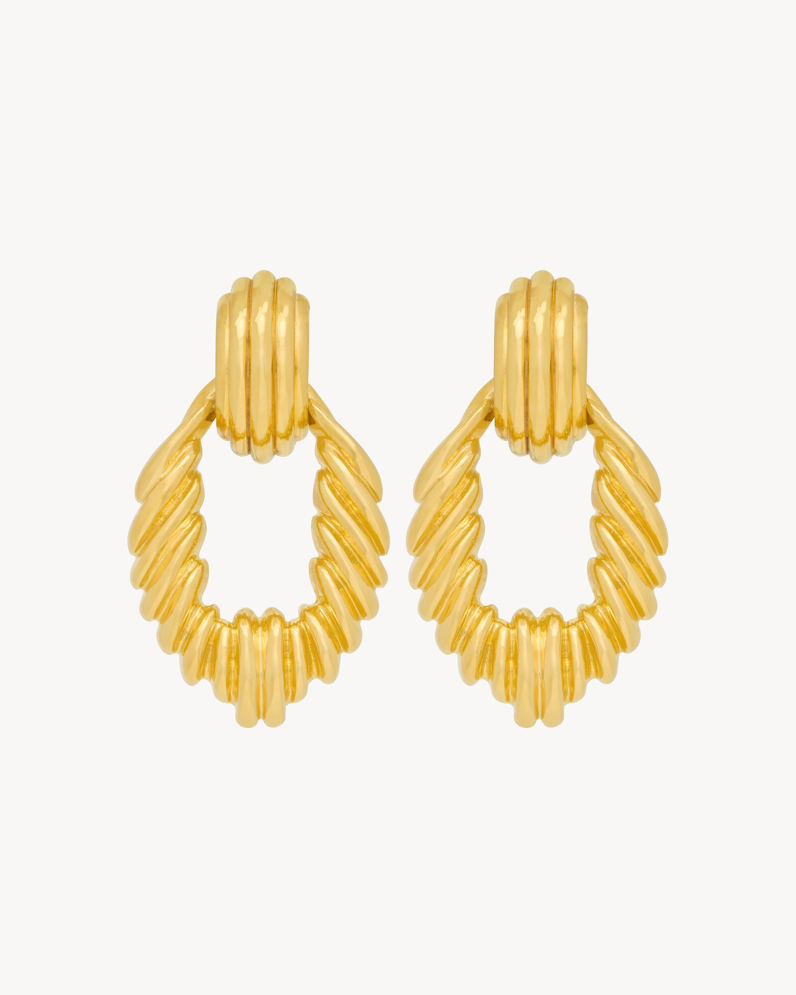 door knocker earrings with a sculpted link effect. | Saint Laurent Inc. (Global)
