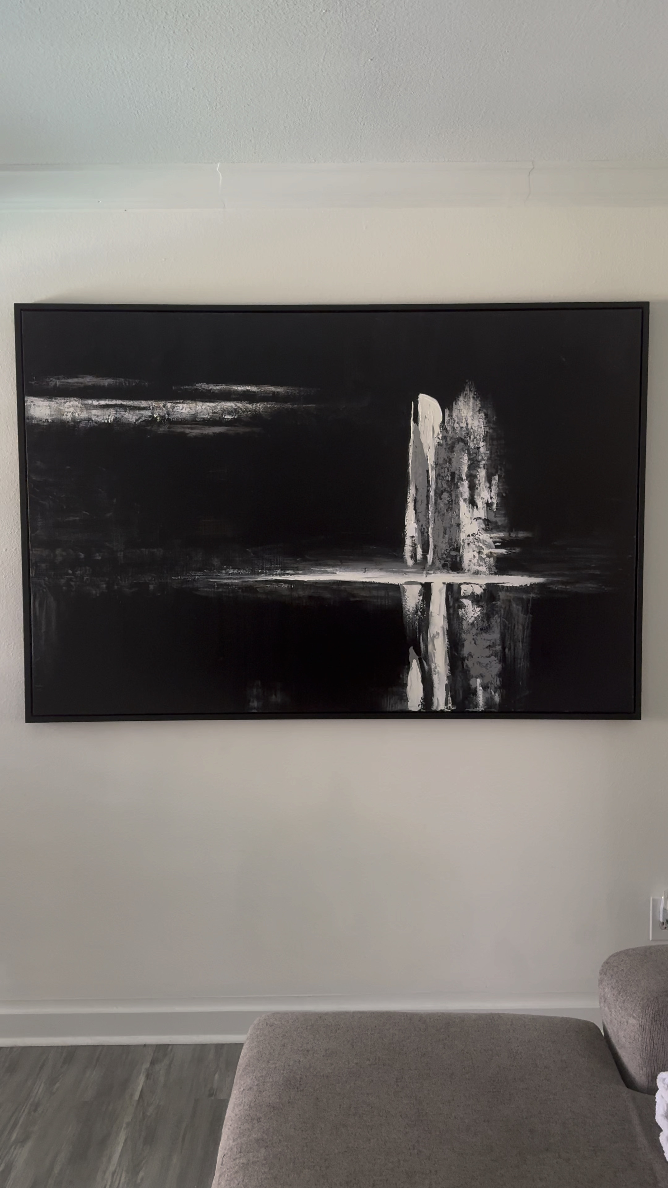 Chic contemporary style wall art. Brings a museum feel to your home. Beautiful modern black and white painting. 

#LTKsalealert #LTKVideo #LTKhome