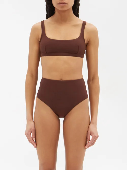 Matteau - The Nineties Scoop-neck Bikini Top - Womens - Brown | Matches (US)