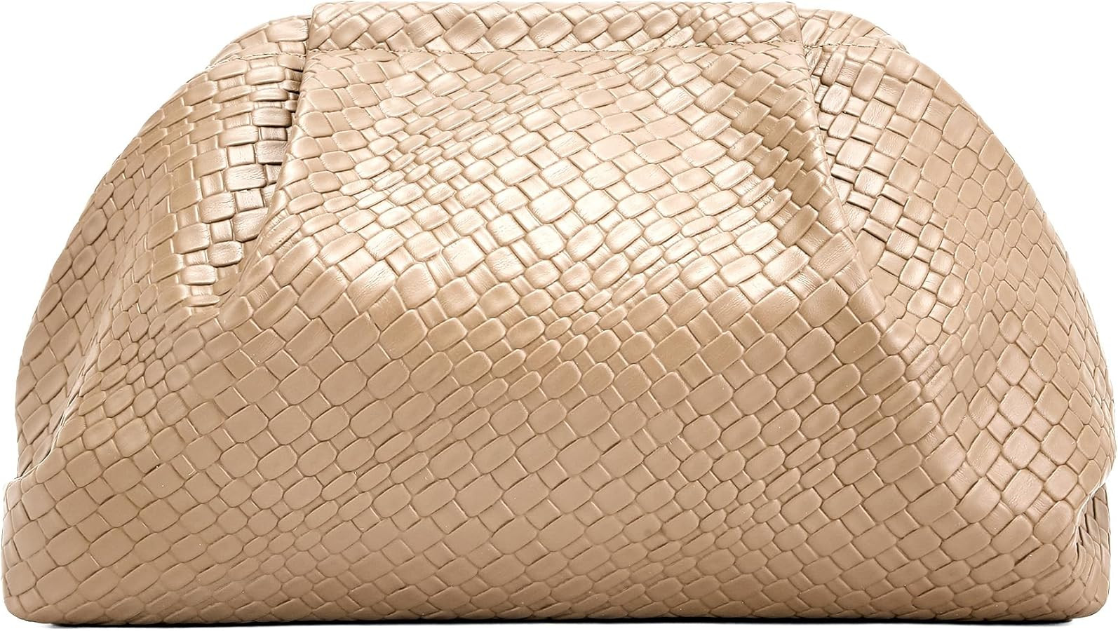 Woven Evening Bag for Women: Elegant Dumpling Clutch Purse - Vegan Leather Handbag for Party Wedd... | Amazon (US)