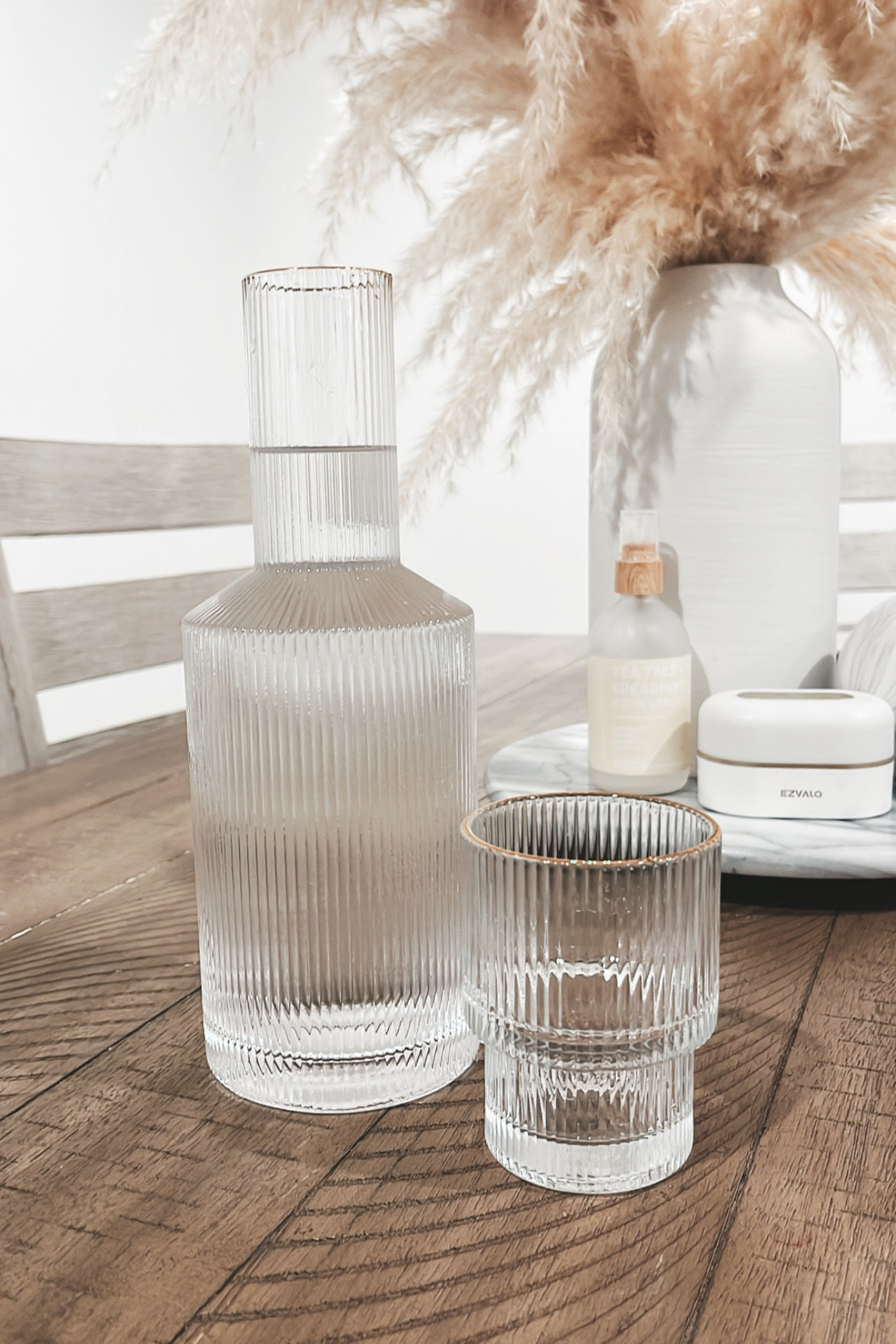 Ribbed Carafe and Cups Set – Tea + Linen
