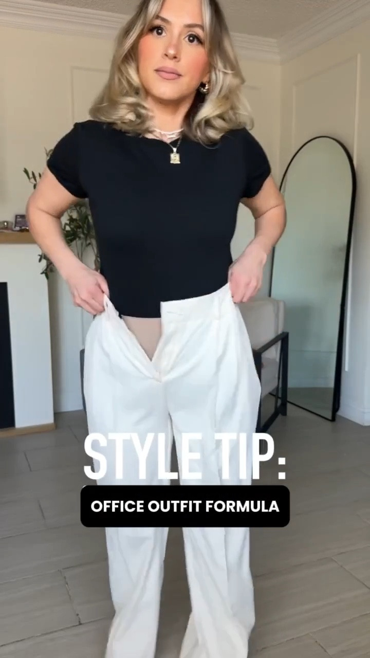 Office outfit formula for my corporate girlies 😍

✔️ the trousers are from the same brand, same size just different color. The first ones are in BEIGE the second ones are in LIGHT GREY. | I'm wearing them in SMALL LONG THIN (I'm 5'2) and I can wear them comfortably with a 3 inch heel or sneakers. 

✔️ I promise you that these crewneck T-shirts are not like the rest. These are good quality very nice T-shirts that look very professional. They're not vintagey they're not very thin. They are a nice crisp quality.. 




#LTKStyleTip #LTKFindsUnder50 #LTKWorkwear