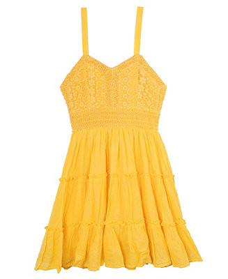 Rare Editions Big Girls Crochet Gauze Dress - Macy's | Macy's